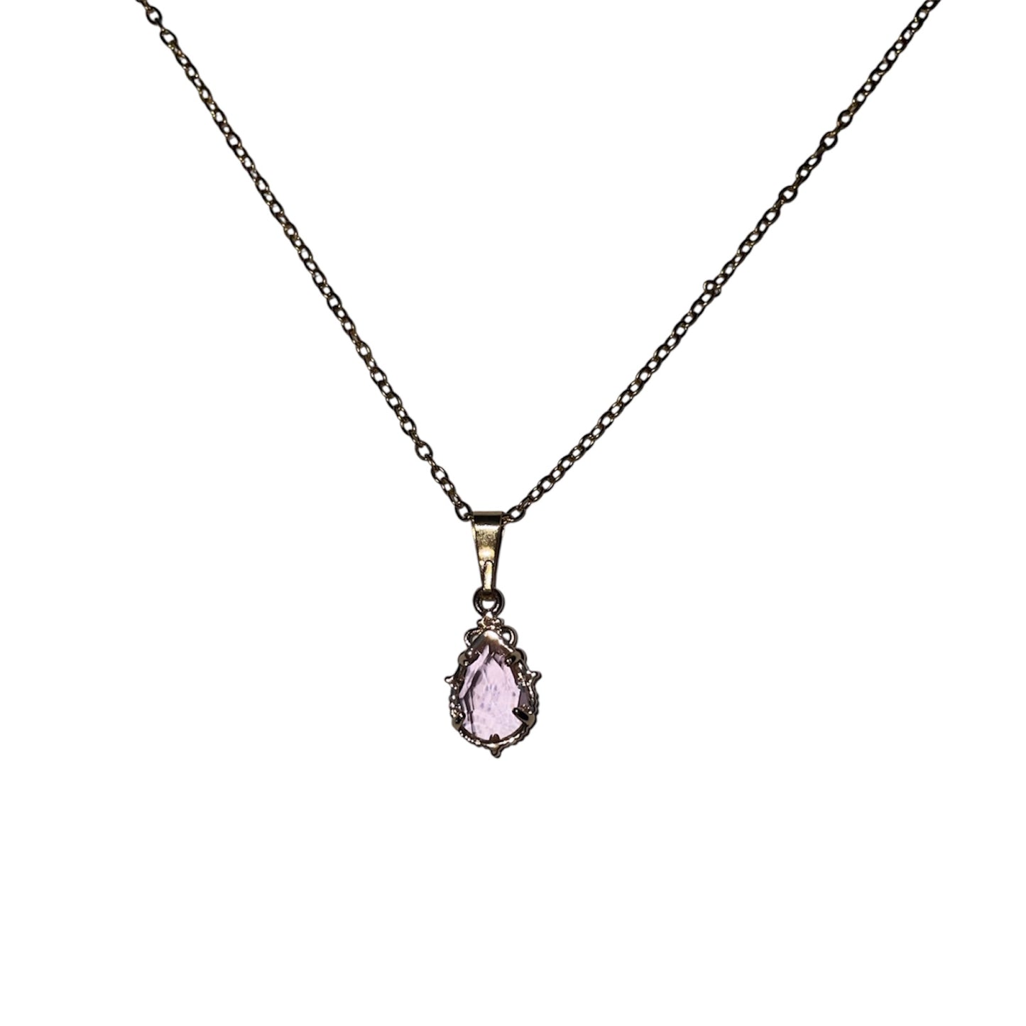 Pembe Zirkon Gold Kolye