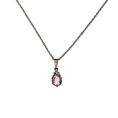 Pembe Zirkon Gold Kolye