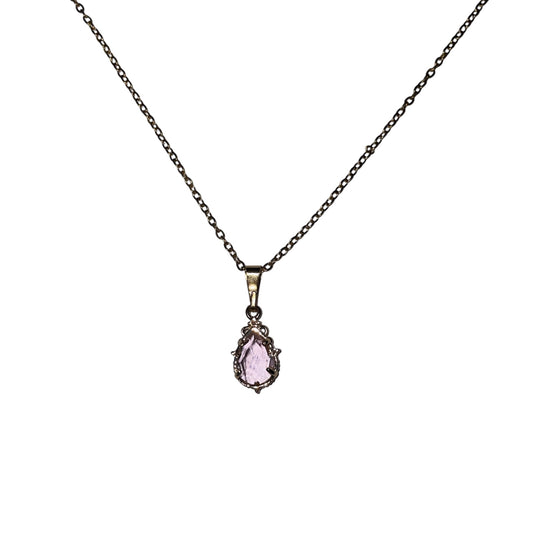 Pembe Zirkon Gold Kolye